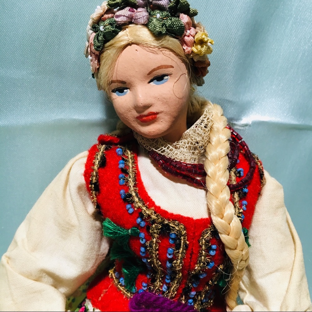 Vintage Bavarian doll authentic costume 13”
